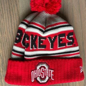 Two Ohio State Buckeyes Red Knit Beanies